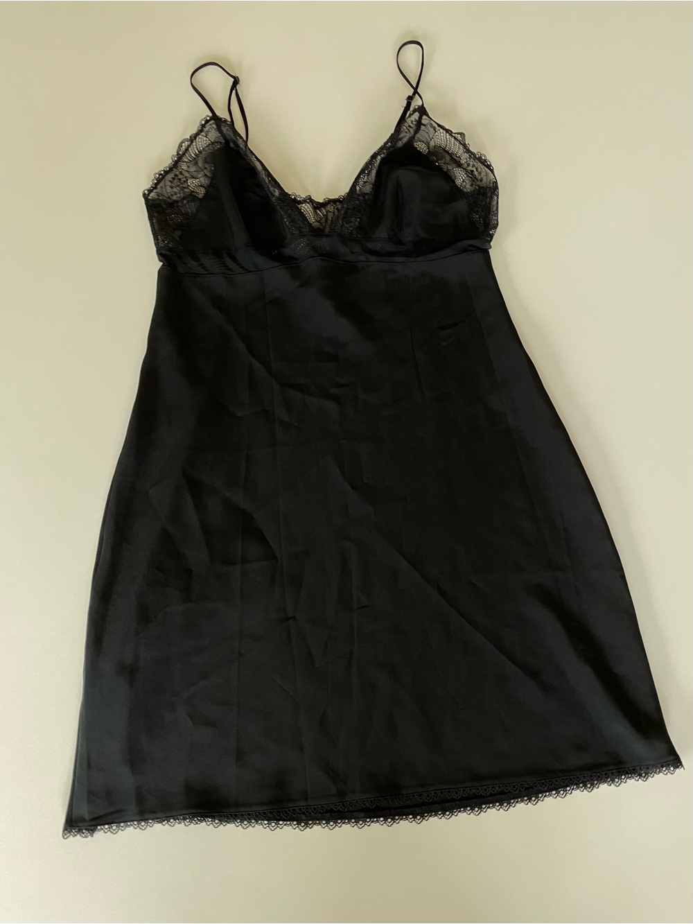Calvin Klein Medium Black lace slip chemise with adjustable straps